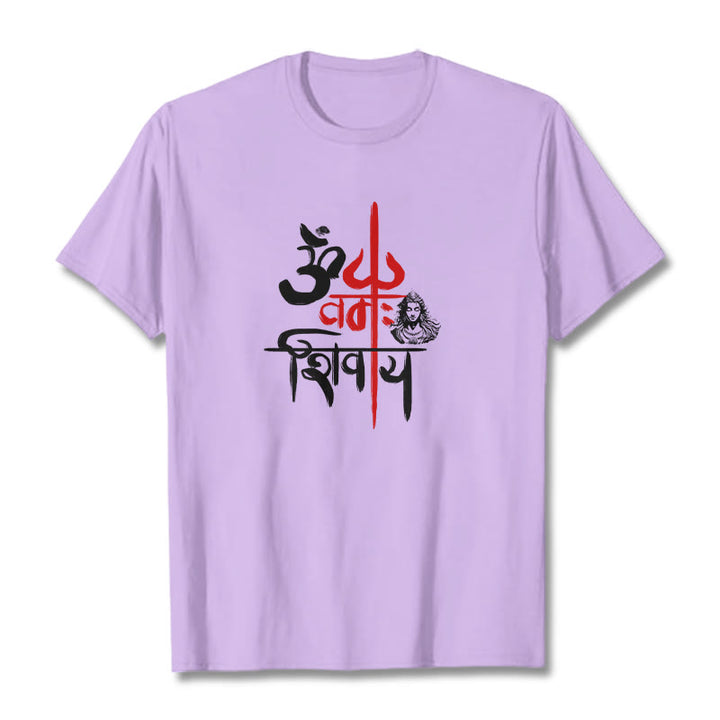 Maglietta in cotone con tridente rosso Buddha Stones OM NAMAH SHIVAYA - Prugna - 2XL - image 8