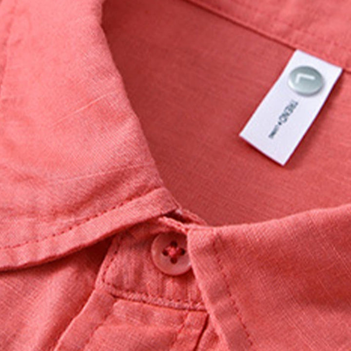 Camicia da uomo a maniche lunghe con colletto risvoltato e taschino, tinta unita, in comodo cotone, con stampa Buddha Stones. - image 33