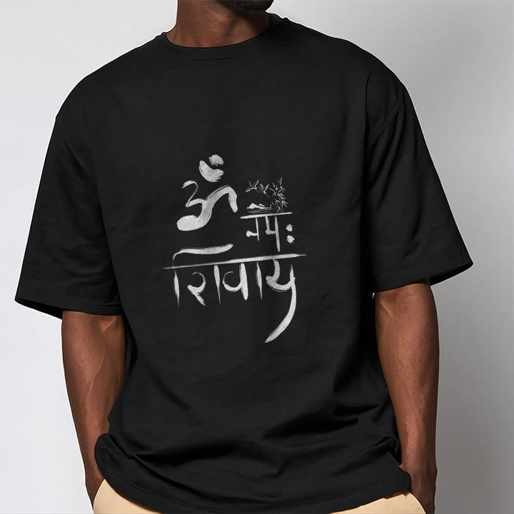 T-shirt in cotone di bambù con Buddha Stones OM NAMAH SHIVAYA