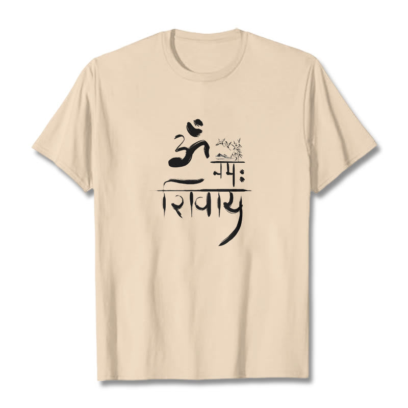 T-shirt in cotone di bambù con Buddha Stones OM NAMAH SHIVAYA