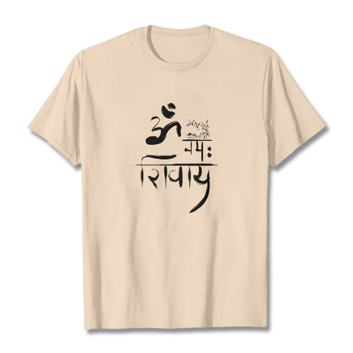 T-shirt in cotone di bambù con Buddha Stones OM NAMAH SHIVAYA