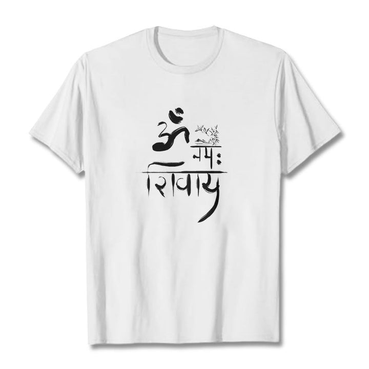 T-shirt in cotone di bambù con Buddha Stones OM NAMAH SHIVAYA