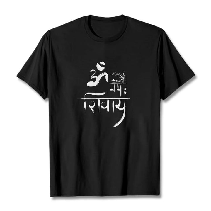T-shirt in cotone di bambù con Buddha Stones OM NAMAH SHIVAYA