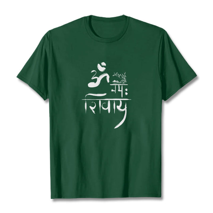 T-shirt in cotone di bambù con Buddha Stones OM NAMAH SHIVAYA