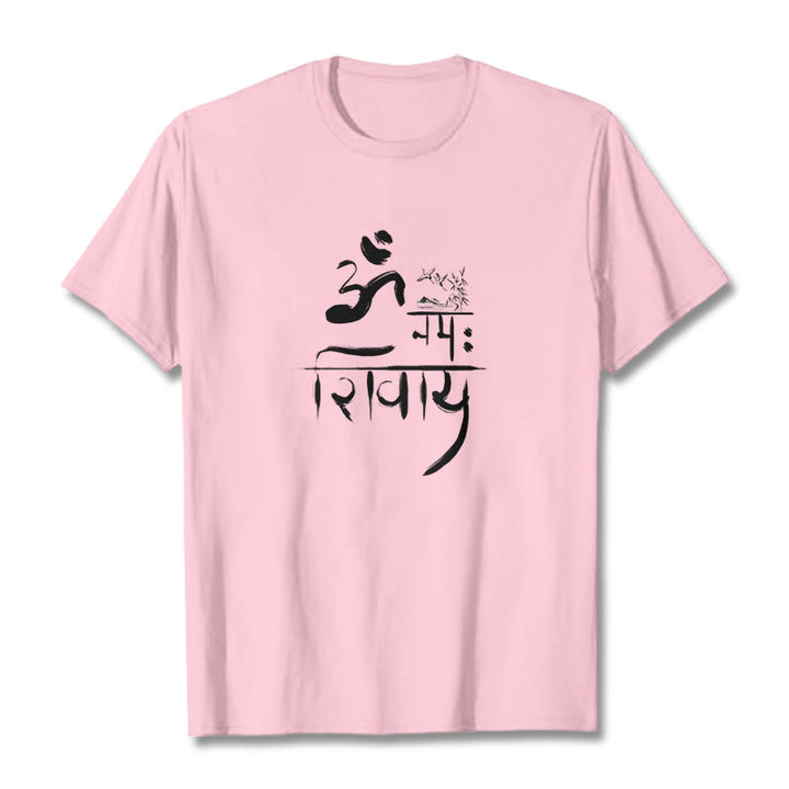 T-shirt in cotone di bambù con Buddha Stones OM NAMAH SHIVAYA