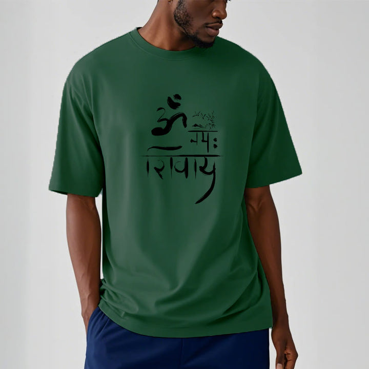 T-shirt in cotone di bambù con Buddha Stones OM NAMAH SHIVAYA