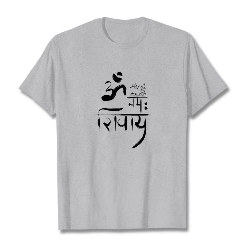 T-shirt in cotone di bambù con Buddha Stones OM NAMAH SHIVAYA