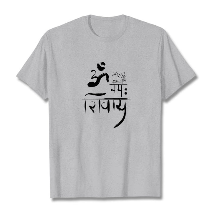T-shirt in cotone di bambù con Buddha Stones OM NAMAH SHIVAYA