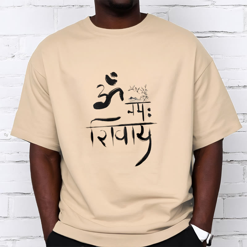 T-shirt in cotone di bambù con Buddha Stones OM NAMAH SHIVAYA