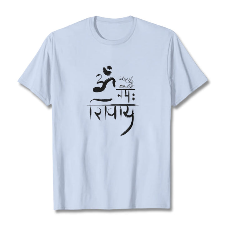 T-shirt in cotone di bambù con Buddha Stones OM NAMAH SHIVAYA