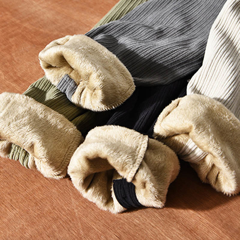 Camicia comoda in velluto a coste con fodera in pile a maniche lunghe da uomo Buddha Stones con tasca - image 19