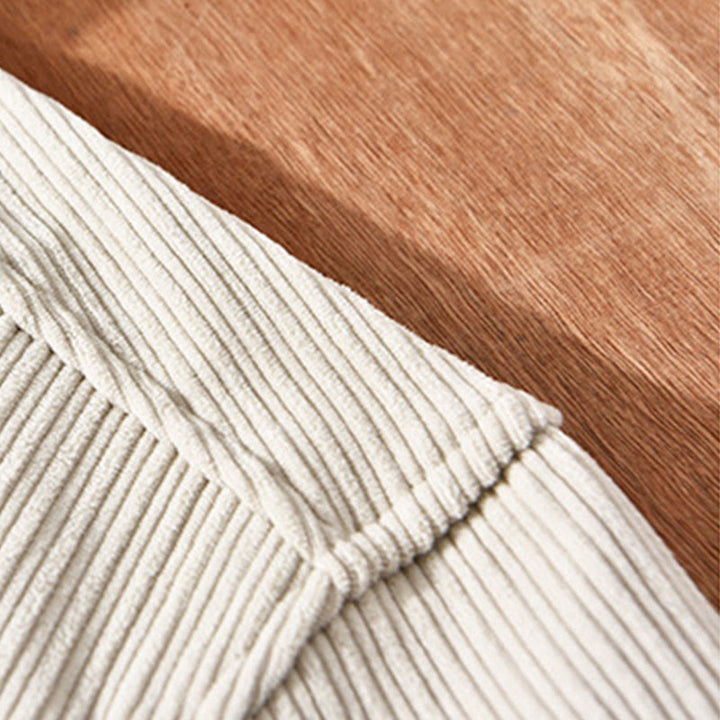 Camicia comoda in velluto a coste con fodera in pile a maniche lunghe da uomo Buddha Stones con tasca
