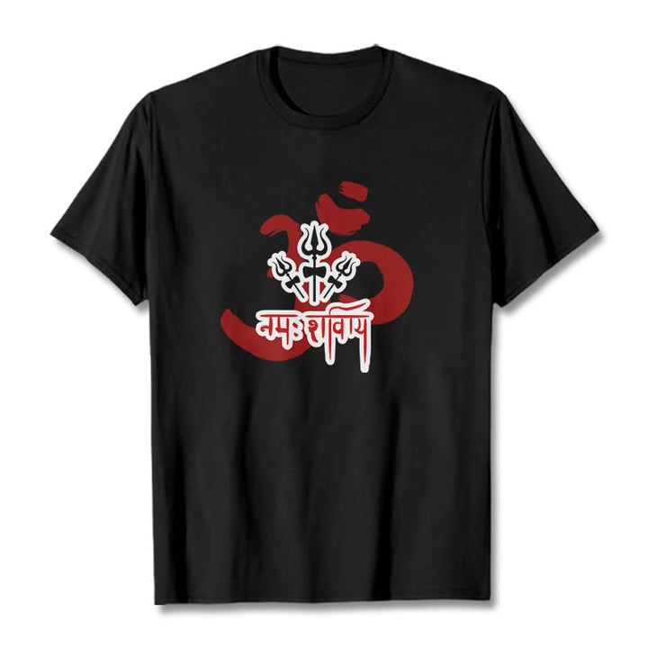 Maglietta in cotone con tre piccoli tridenti Buddha Stones OM NAMAH SHIVAYA - Nero - 2XL - image 13