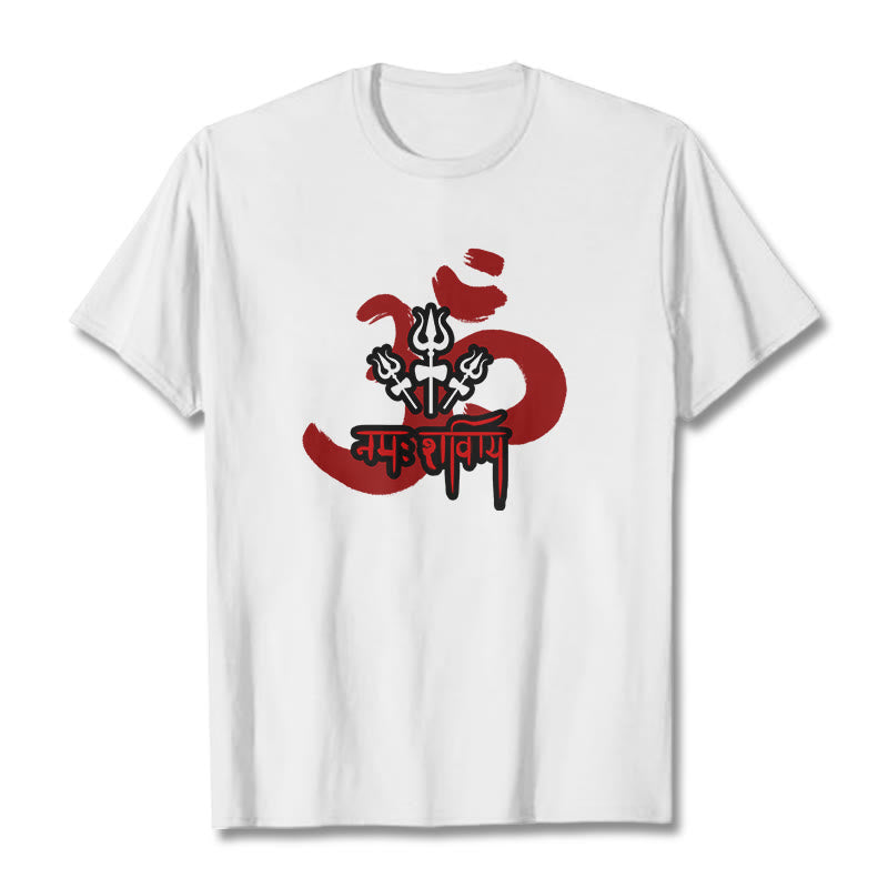 Maglietta in cotone con tre piccoli tridenti Buddha Stones OM NAMAH SHIVAYA - Bianco - 2XL - image 17