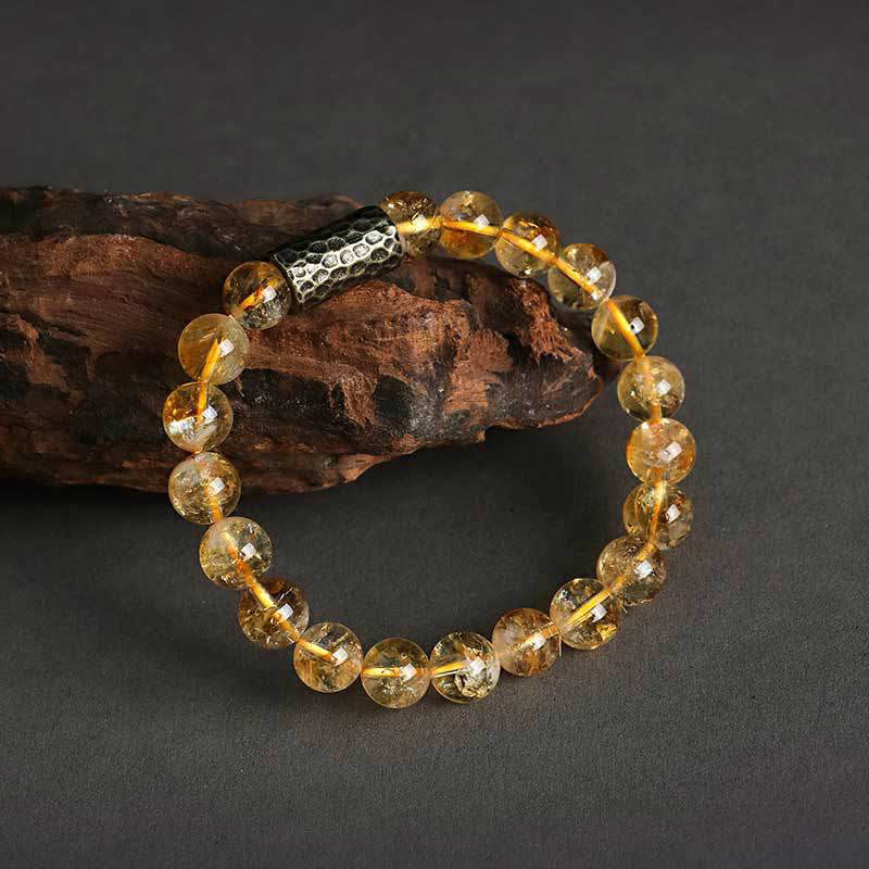 Braccialetto a doppio giro con protezione dei semi di Bodhi, citrino, sandalo e Buddha Stones