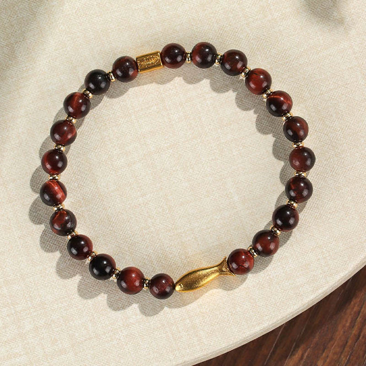 Braccialetto Buddha Stones Tiger Eye Koi Fish Coraggio