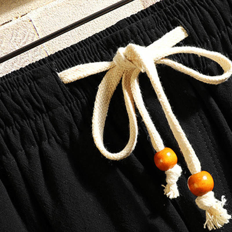 Buddha Stones Tang Suit Camicia a maniche lunghe con bottoni a forma di rana, pantaloni, in cotone, da uomo, colore puro