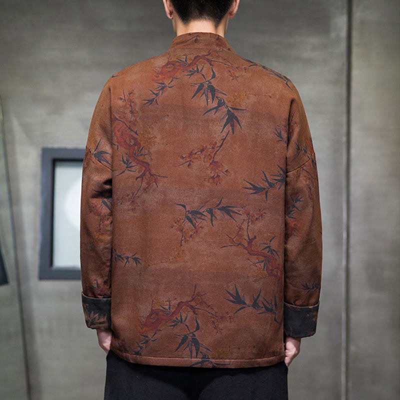 Buddha Stones Frog-Button Cinese Tang Suit Camicia Lunga Cotone Uomo Giacca Abbigliamento - image 11