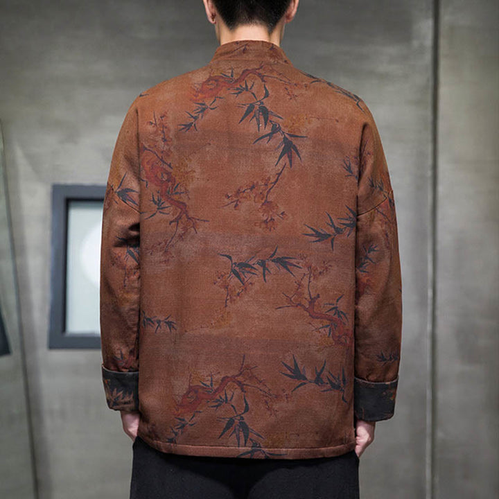 Buddha Stones Frog-Button Cinese Tang Suit Camicia Lunga Cotone Uomo Giacca Abbigliamento - image 11