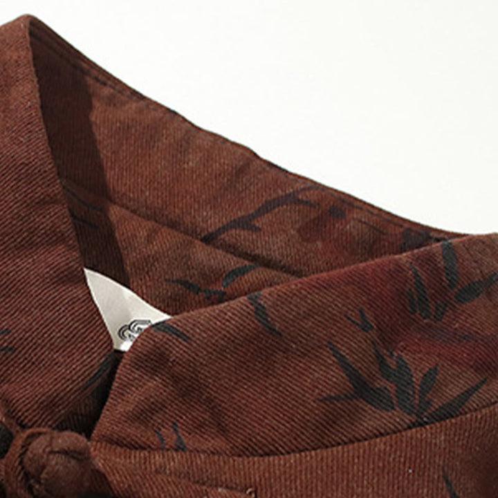 Buddha Stones Frog-Button Cinese Tang Suit Camicia Lunga Cotone Uomo Giacca Abbigliamento - image 24