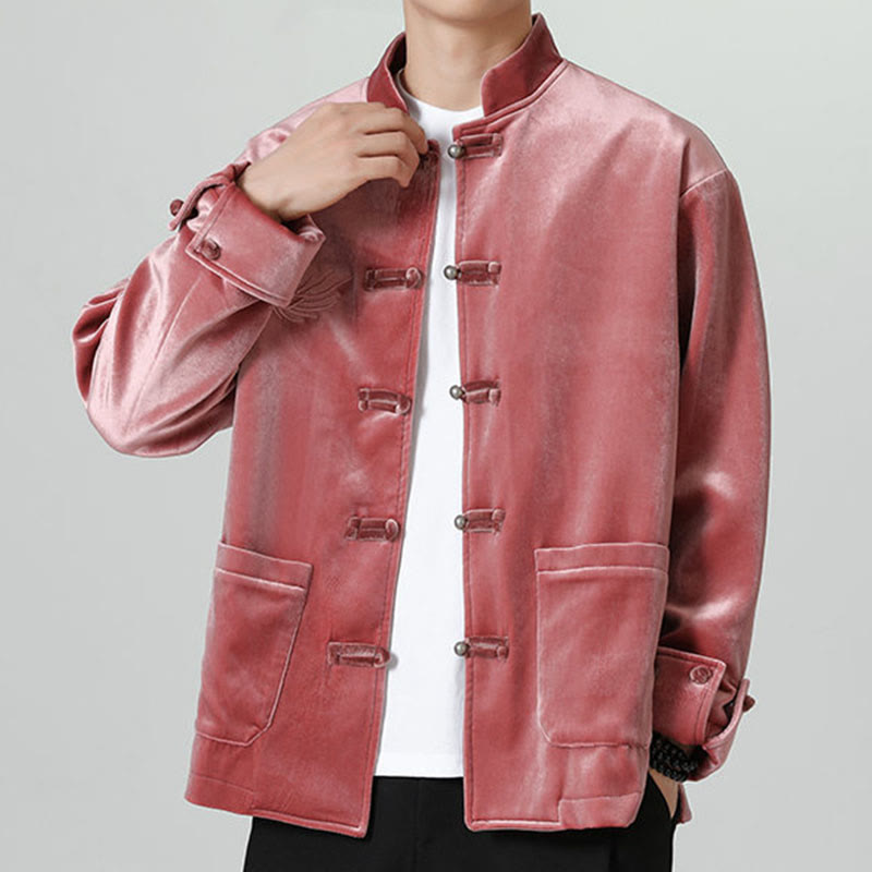 Buddha Stones Ricama Drago Casual Rana-bottoni Cotone Giacca Camicia Abbigliamento Uomo - image 2