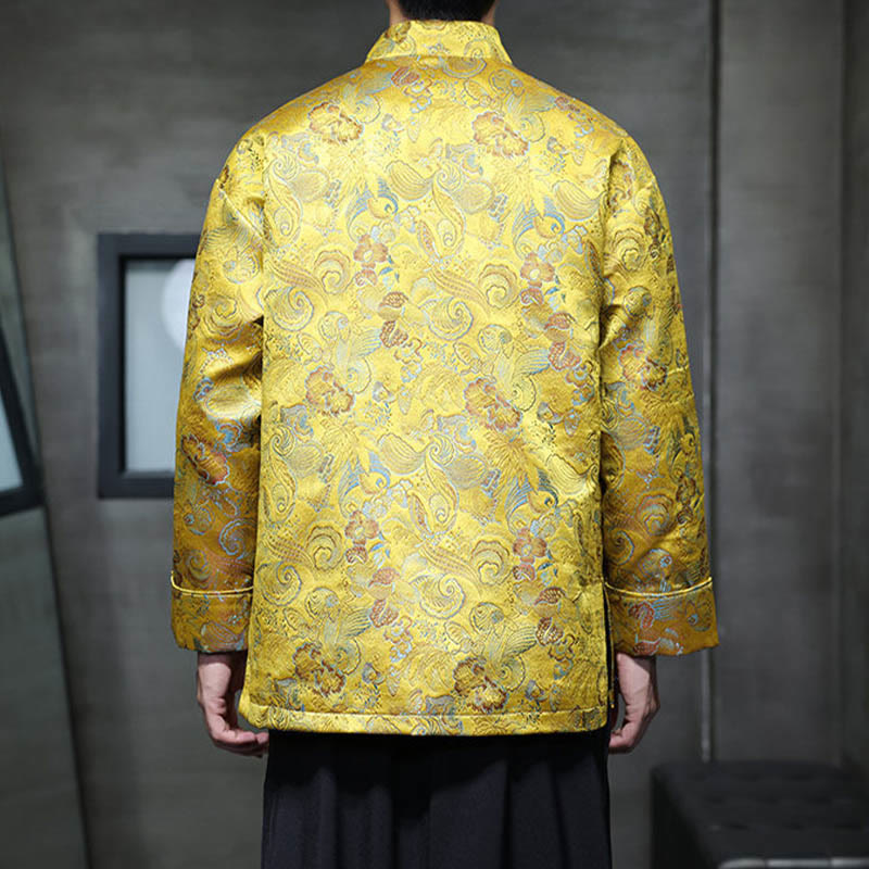 Buddha Stones Frog-Button Cinese Tang Suit Stand Collar Camicia Lunga Uomo Giacca Abbigliamento - image 20