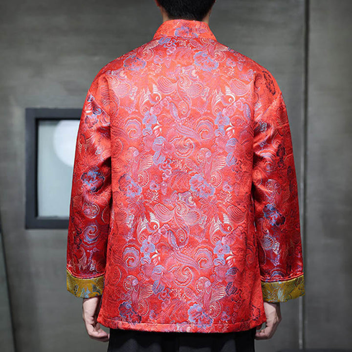 Buddha Stones Frog-Button Cinese Tang Suit Stand Collar Camicia Lunga Uomo Giacca Abbigliamento - image 10