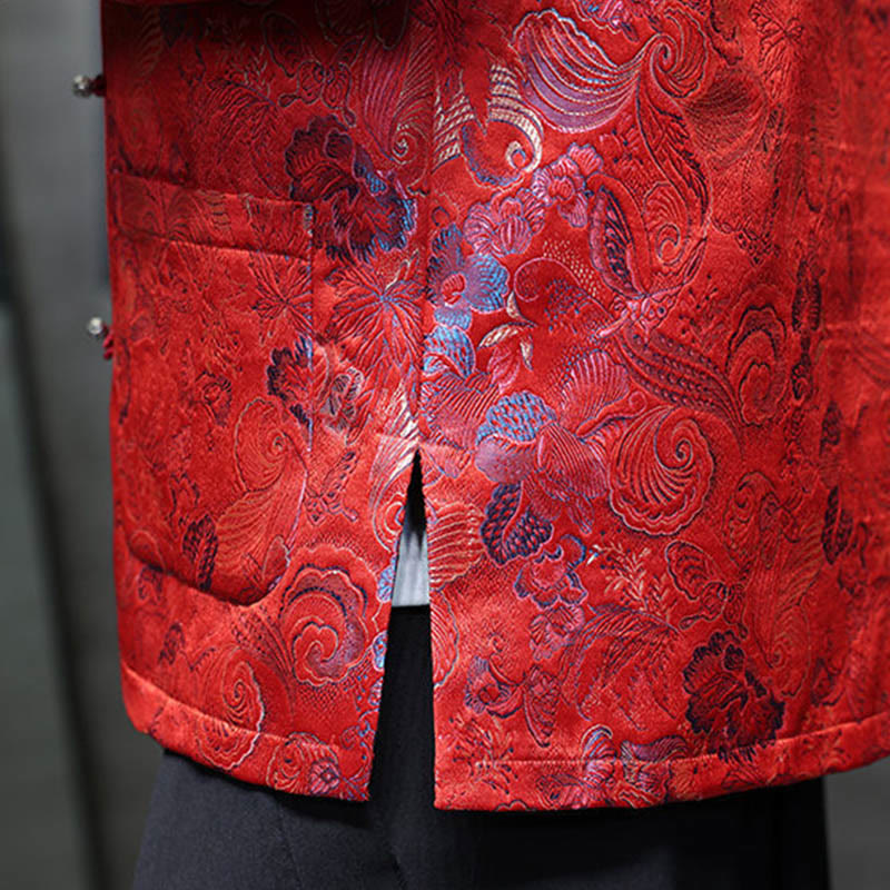 Buddha Stones Frog-Button Cinese Tang Suit Stand Collar Camicia Lunga Uomo Giacca Abbigliamento - image 15