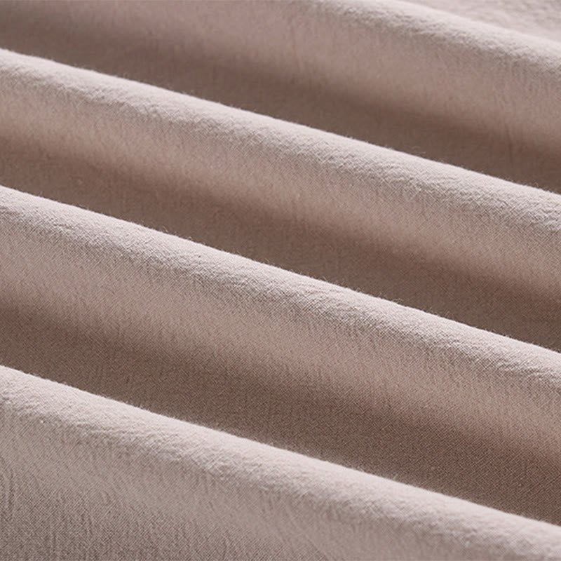 Maglietta da uomo Buddha Stones Loose, tinta unita, manica corta, collo a V, traspirante, in lino - image 8