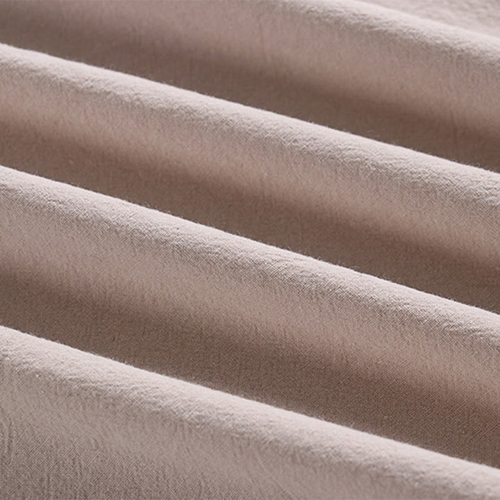 Maglietta da uomo Buddha Stones Loose, tinta unita, manica corta, collo a V, traspirante, in lino - image 8