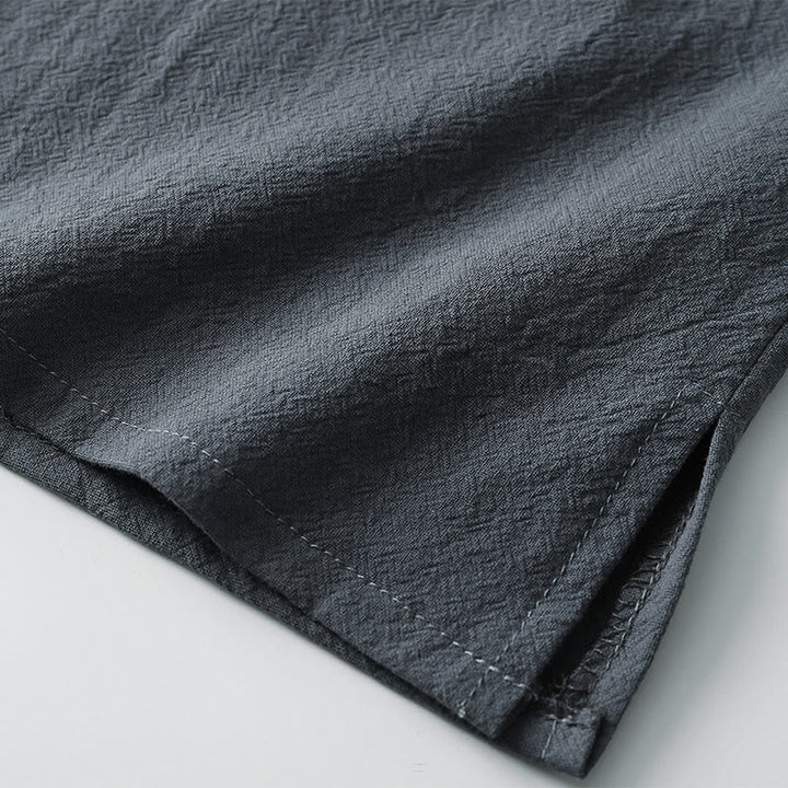 Maglietta da uomo Buddha Stones , tinta unita, manica corta, collo a V, tre bottoni, in morbido cotone - image 8