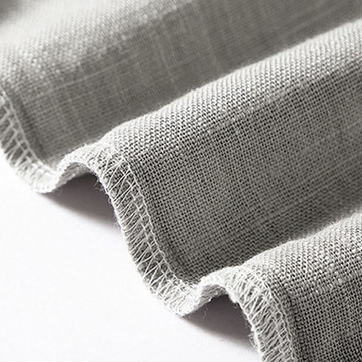 Camicia da uomo ampia Buddha Stones , tinta unita, collo a tacca, manica corta, comoda, traspirante, in cotone e lino - image 14