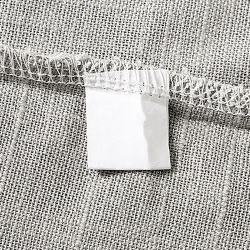 Camicia da uomo ampia Buddha Stones , tinta unita, collo a tacca, manica corta, comoda, traspirante, in cotone e lino - image 15