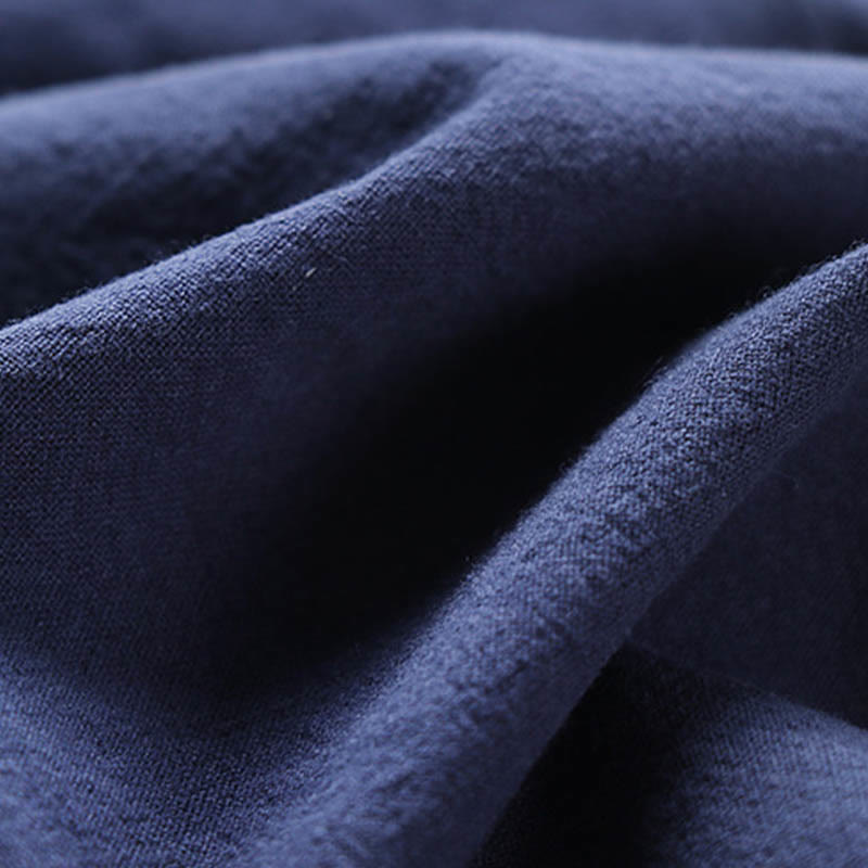 Kimono Hanfu da uomo a due pezzi con maniche corte e ricami, in cotone confortevole, con finte Buddha Stones. - image 8