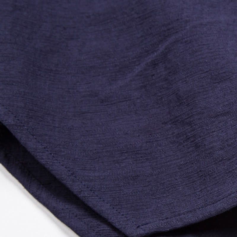 Camicia a maniche corte da uomo Buddha Stones con tasca, cardigan con scollo a V, camicia in cotone e lino comfort - image 10