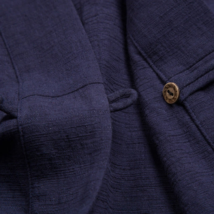 Camicia a maniche corte da uomo Buddha Stones con tasca, cardigan con scollo a V, camicia in cotone e lino comfort - image 11