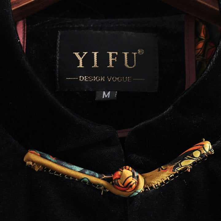 Buddha Stones Tang Suit Frog-bottoni Girocollo Cotone Uomo Giacca Camicia Abbigliamento - image 2