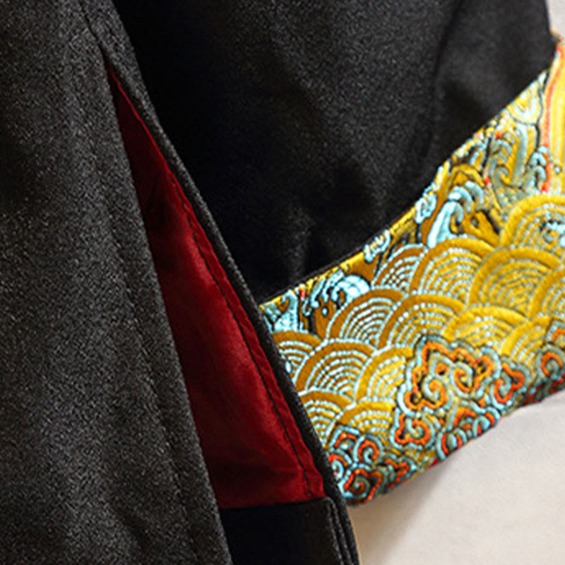 Buddha Stones Ricama Drago Fenice Casual Rana-bottoni Cotone Giacca Camicia Abbigliamento Uomo - image 12