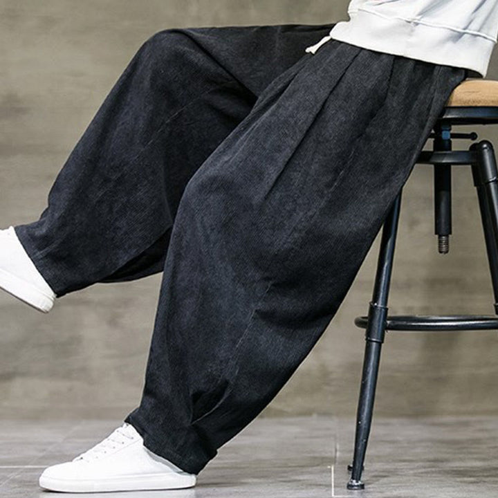 Pantaloni da uomo Buddha Stones Casual in cotone tinta unita con tasche