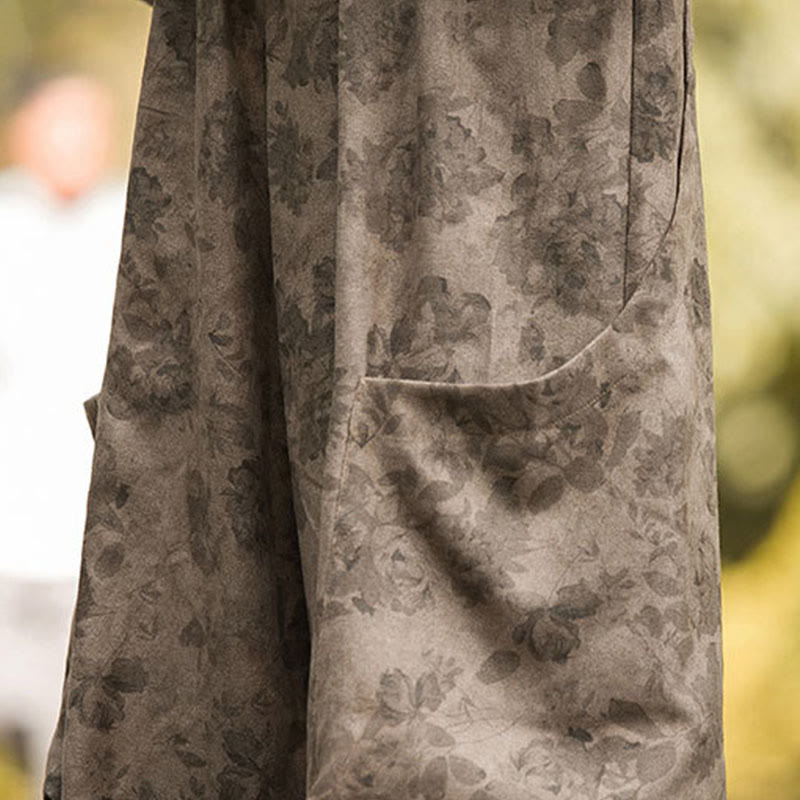 Pantaloni da uomo in velluto a coste di cotone casual con fiori Buddha Stones e grandi tasche - image 12