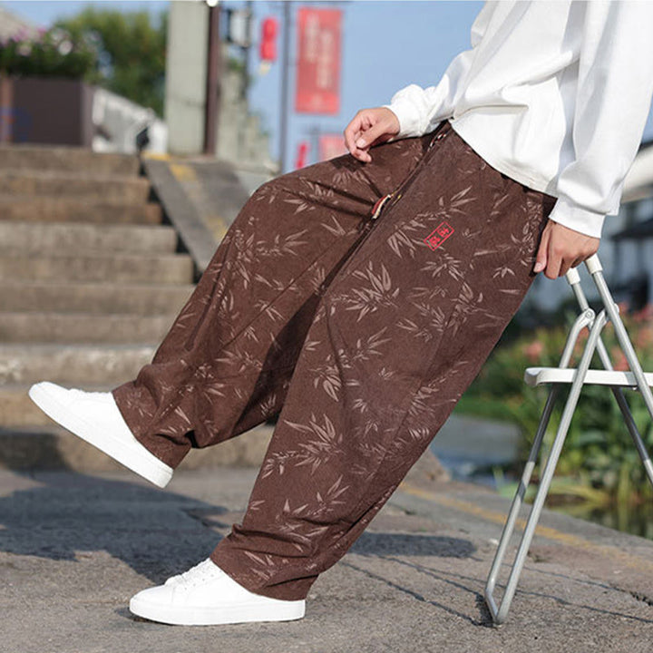 Pantaloni da uomo casual in cotone con tasche, ricamati con Buddha Stones - image 21