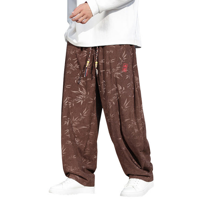 Pantaloni da uomo casual in cotone con tasche, ricamati con Buddha Stones - image 22