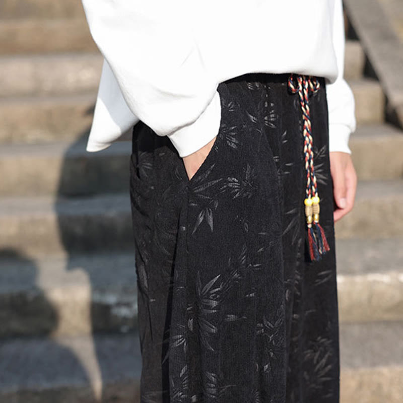 Pantaloni da uomo casual in cotone con tasche, ricamati con Buddha Stones - image 10