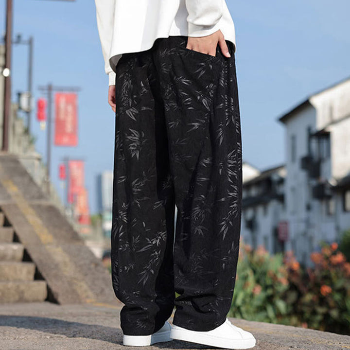 Pantaloni da uomo casual in cotone con tasche, ricamati con Buddha Stones - image 7
