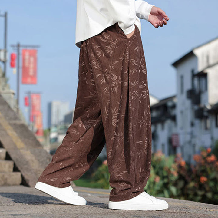Pantaloni da uomo casual in cotone con tasche, ricamati con Buddha Stones - image 13