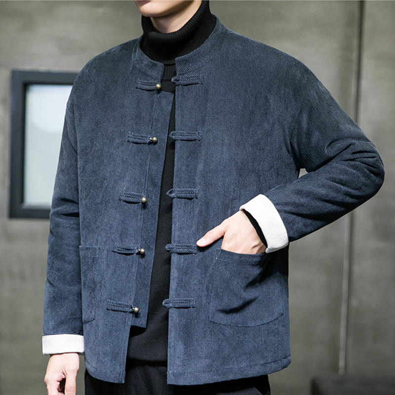 Giacca e camicia da uomo con bottoni a rana in tinta unita Buddha Stones - image 12