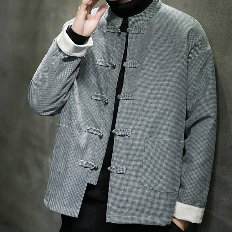 Giacca e camicia da uomo con bottoni a rana in tinta unita Buddha Stones - image 21