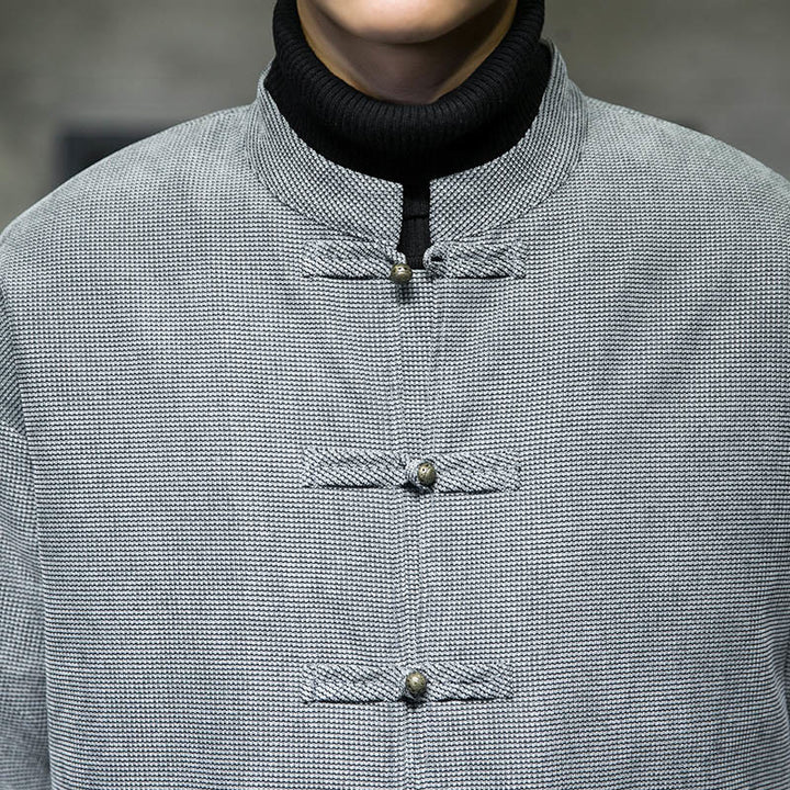 Giacca e camicia da uomo con bottoni a rana in tinta unita Buddha Stones - image 25