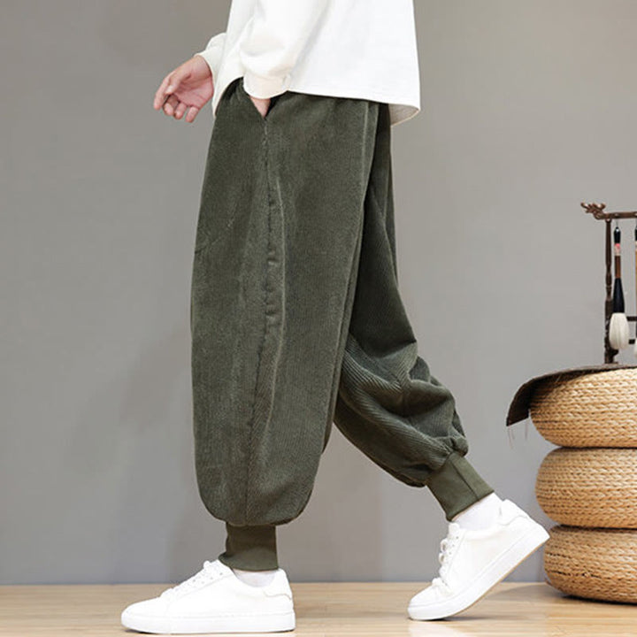 Pantaloni harem da uomo in cotone casual semplice Buddha Stones con tasche - image 20