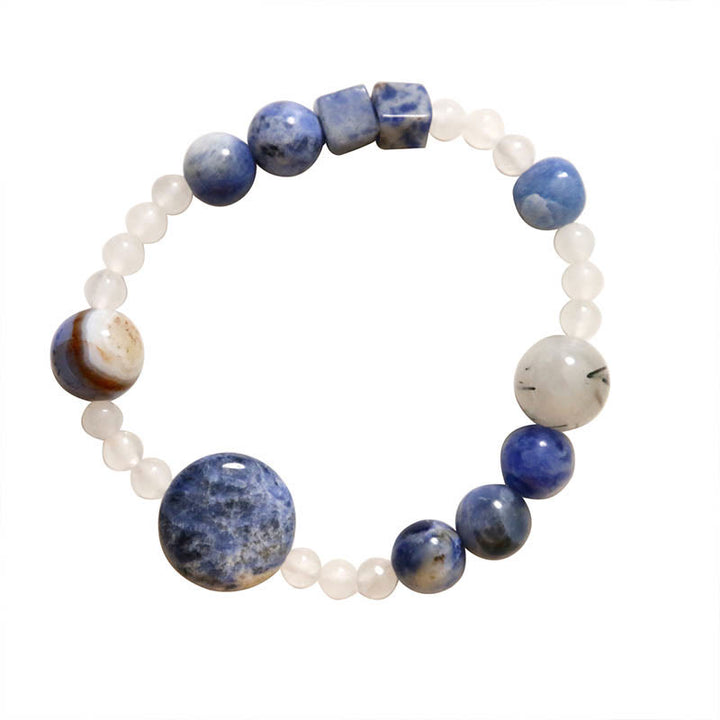 Bracciale Buddha Stones Aventurina Blu Agata Giada Quarzo Rutilato Nero - image 7